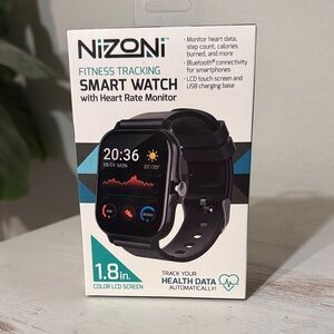 Nizoni Black Fitness Tracking Smart Watch with Heart Rate Monitor